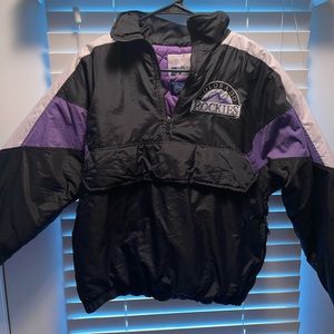 Vintage Starter Colorado Rockies Pullover Jacket